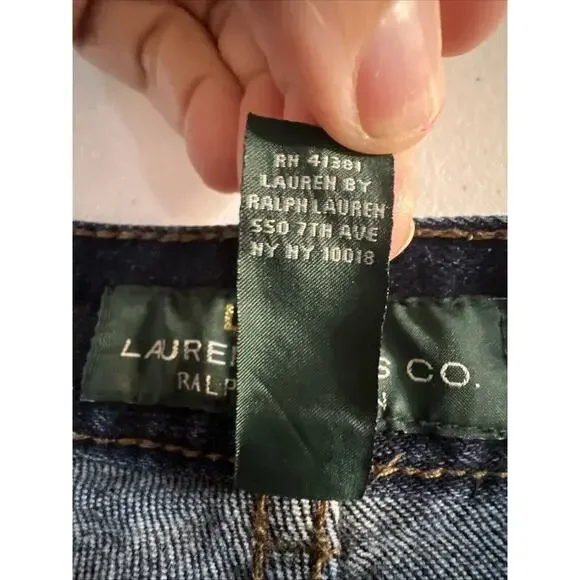 LRL Lauren Jeans Co Ralph Lauren Women's BLUE Jeans Size 14 - Picture 7 of 8